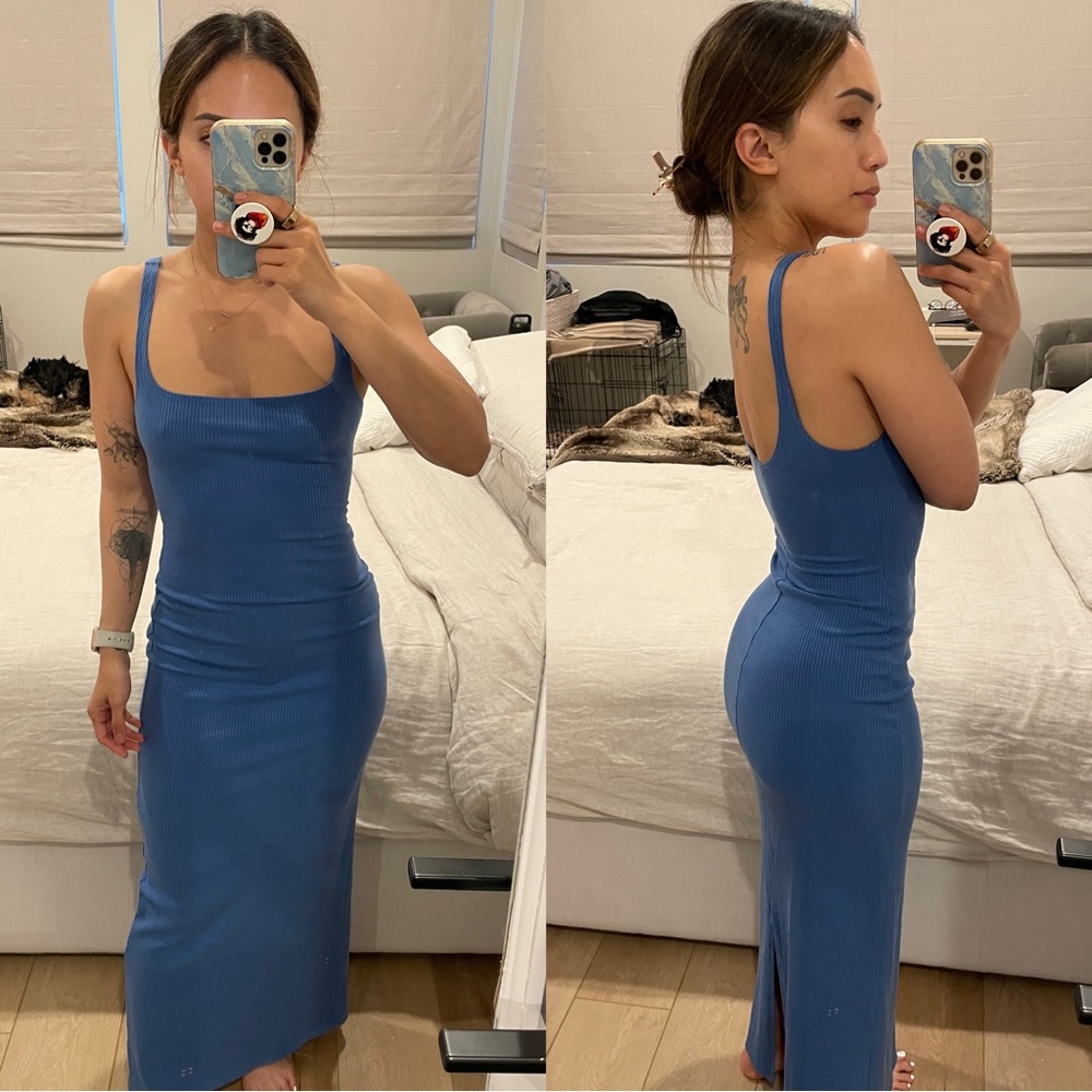 Reformation Blue Maxi Bodycon Dress, Size XS